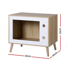 Load image into Gallery viewer, Artiss Cat Nest Bedside Table Solid Wood 60cm
