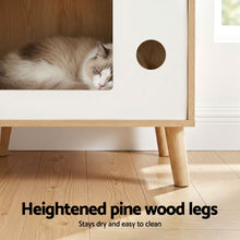 Load image into Gallery viewer, Artiss Cat Nest Bedside Table Solid Wood 60cm
