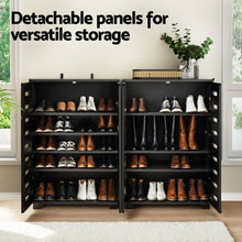 Load image into Gallery viewer, Artiss Shoe Rack Cabinet &amp; Console Table Set Storage Shelf Black
