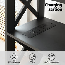 Load image into Gallery viewer, Artiss Shoe Rack Cabinet &amp; Console Table Set Storage Shelf Black
