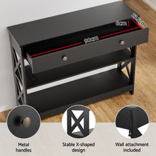 Load image into Gallery viewer, Artiss Shoe Rack Cabinet &amp; Console Table Set Storage Shelf Black
