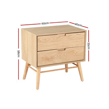 Load image into Gallery viewer, Artiss Bedside Table Drawers Side End Table Storage Cabinet Nightstand Oak GINO
