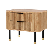 Load image into Gallery viewer, Artiss Bedside Table 2 Drawers Paulownia Wood Pine
