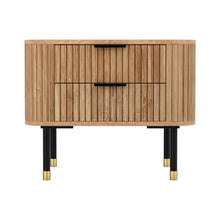 Load image into Gallery viewer, Artiss Bedside Table 2 Drawers Paulownia Wood Pine
