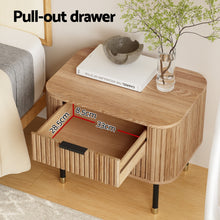 Load image into Gallery viewer, Artiss Bedside Table 2 Drawers Paulownia Wood Pine
