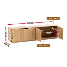 Load image into Gallery viewer, Artiss TV Unit Entertainment Unit Storage Cabinet 180cm Pine
