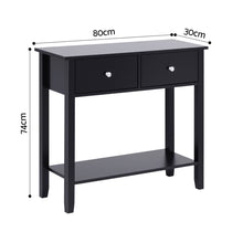 Load image into Gallery viewer, Artiss Console Table Hallway Sofa Entryway Entrance 2 Drawers 80CM Black
