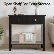Load image into Gallery viewer, Artiss Console Table Hallway Sofa Entryway Entrance 2 Drawers 80CM Black
