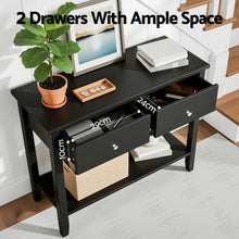 Load image into Gallery viewer, Artiss Console Table Hallway Sofa Entryway Entrance 2 Drawers 80CM Black
