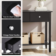 Load image into Gallery viewer, Artiss Console Table Hallway Sofa Entryway Entrance 2 Drawers 80CM Black
