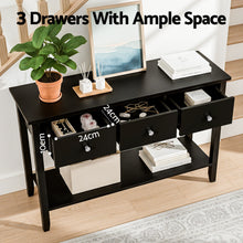 Load image into Gallery viewer, Artiss Console Table Hallway Sofa Entryway Entrance 3 Drawers 100CM Black
