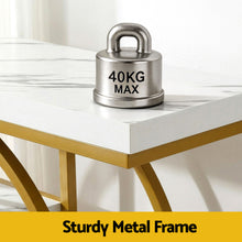 Load image into Gallery viewer, Artiss Console Table Marble Effect 4-Tier Shelves 105CM White&amp;Gold
