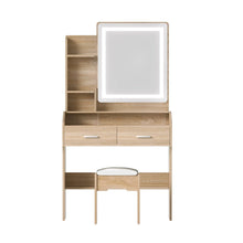Load image into Gallery viewer, Artiss Dressing Table Set Stool Led Wood - The White Mall
