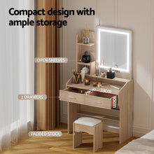 Load image into Gallery viewer, Artiss Dressing Table Set Stool Led Wood - The White Mall

