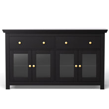 Load image into Gallery viewer, Artiss Buffet Sideboard Storage Cabinet Kitchen Cupboard Clear Door Drawer Black
