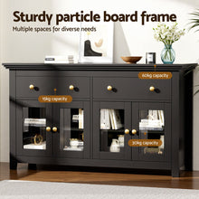 Load image into Gallery viewer, Artiss Buffet Sideboard Storage Cabinet Kitchen Cupboard Clear Door Drawer Black
