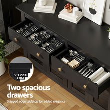 Load image into Gallery viewer, Artiss Buffet Sideboard Storage Cabinet Kitchen Cupboard Clear Door Drawer Black
