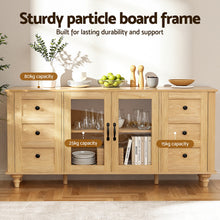 Load image into Gallery viewer, Artiss Buffet Sideboard Storage Cabinet Kitchen Cupboard Faux Drawer 150CM Pine
