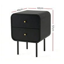 Load image into Gallery viewer, Artiss Bedside Table 2 Drawers Side End Table Nightstand Black
