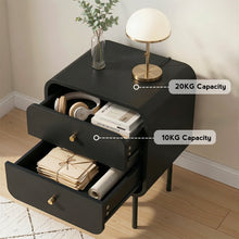 Load image into Gallery viewer, Artiss Bedside Table 2 Drawers Side End Table Nightstand Black
