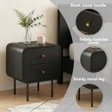 Load image into Gallery viewer, Artiss Bedside Table 2 Drawers Side End Table Nightstand Black
