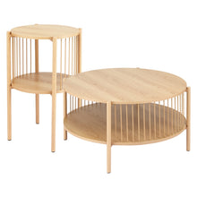Load image into Gallery viewer, Artiss Coffee Table 2-Tier Round Wood
