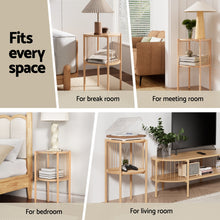 Load image into Gallery viewer, Artiss Coffee Table 2-Tier Round Wood
