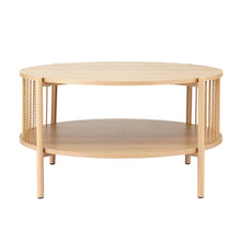 Load image into Gallery viewer, Artiss Coffee Table 2-Tier Round Wood
