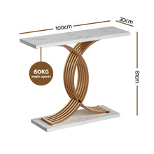 Load image into Gallery viewer, Artiss Console Table Marble Effect White&amp;Gold
