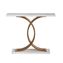 Load image into Gallery viewer, Artiss Console Table Marble Effect White&amp;Gold

