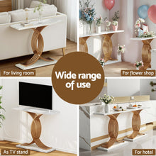 Load image into Gallery viewer, Artiss Console Table Marble Effect White&amp;Gold
