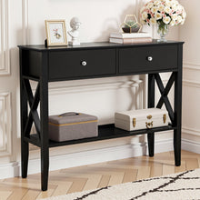 Load image into Gallery viewer, Artiss Console Table 2 Drawers 100CM Black

