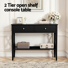 Load image into Gallery viewer, Artiss Console Table 2 Drawers 100CM Black
