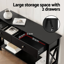 Load image into Gallery viewer, Artiss Console Table 2 Drawers 100CM Black
