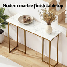 Load image into Gallery viewer, Artiss Console Table Marble Effect White&amp;Gold
