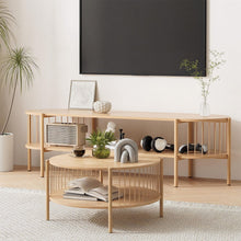 Load image into Gallery viewer, Artiss TV Unit &amp; Coffee Table Set Storage Shelf Pine - The White Mall
