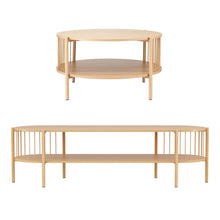 Load image into Gallery viewer, Artiss TV Unit &amp; Coffee Table Set Storage Shelf Pine - The White Mall
