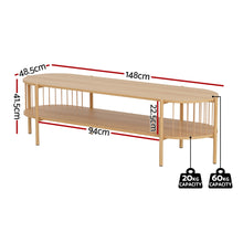 Load image into Gallery viewer, Artiss TV Unit Entertainment Unit Storage Shelf 148cm Pine
