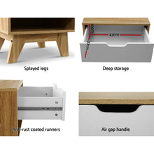 Load image into Gallery viewer, Artiss Bedside Table 1 Drawer with Shelf - IKER White &amp; Oak
