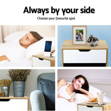 Load image into Gallery viewer, Artiss Bedside Table 1 Drawer with Shelf - IKER White &amp; Oak
