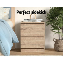 Load image into Gallery viewer, Artiss 2x Bedside Table 2 Drawers - PEPE Oak
