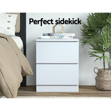 Load image into Gallery viewer, Artiss 2x Bedside Table 2 Drawers - PEPE White
