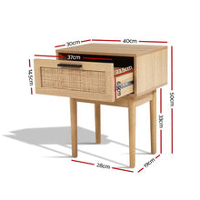 Load image into Gallery viewer, Artiss Bedside Tables Side Table Rattan Drawers Nightstand
