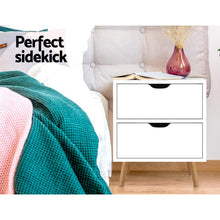 Load image into Gallery viewer, Artiss Bedside Table 2 Drawers - BODEN White
