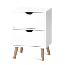 Load image into Gallery viewer, Artiss Bedside Table 2 Drawers - BODEN White
