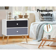 Load image into Gallery viewer, Artiss Bedside Table 2 Drawers - BONDS White
