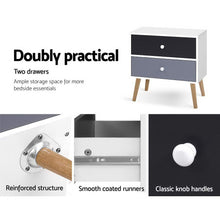 Load image into Gallery viewer, Artiss Bedside Table 2 Drawers - BONDS White
