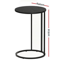 Load image into Gallery viewer, Artiss C Shaped End Table Set of 2 Coffee Table Side Table Round Black
