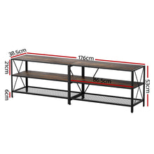 Load image into Gallery viewer, Artiss Entertainment Unit TV Stand 3-tier Display Shelves Vintage Rustic Walnut
