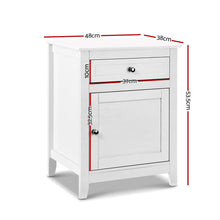 Load image into Gallery viewer, Artiss Bedside Tables Side Table Drawers Nightstand White
